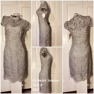 Premier Amour size 8 silver dress
